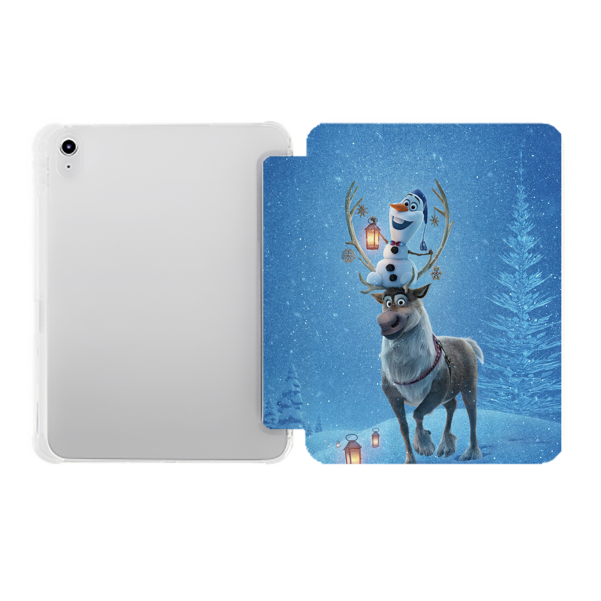 （画像用） アナと雪の女王 アンナ エルサ Frozen Anna Elsa IPad ケース ペン収納付き 三つ折りスタンド PUレザー×シリコン 対応機種9.5/10.5/10.9インチ